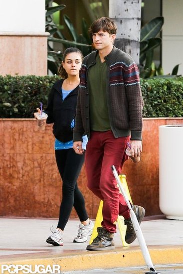 Mila Kunis and Ashton Kutcher grabbed beverages at an LA Coffee Bean together. Mila Kunis and Ashton Kutcher grabbed beverages at an LA Coffee Bean together.