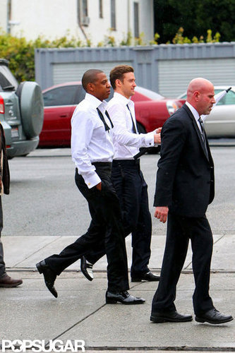 Justin Timberlake and Jay-Z Let Loose on the Set of "Suit & Tie" Justin Timberlake and Jay-Z Let Loose on the Set of "Suit & Tie"