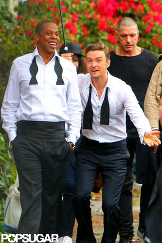 Justin Timberlake and Jay-Z Let Loose on the Set of "Suit & Tie" Justin Timberlake and Jay-Z Let Loose on the Set of "Suit & Tie"