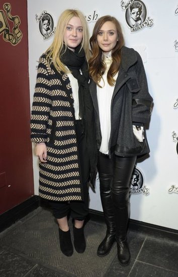 Both Dakota Fanning and Elizabeth Olsen topped their black-and-white combos with cool-girl coats.
Both Dakota Fanning and Elizabeth Olsen topped their black-and-white combos with cool-girl coats.