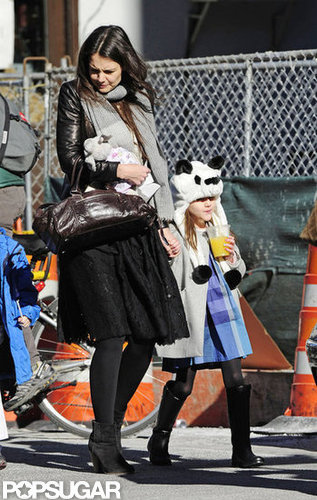 Katie Holmes Takes On Chilly NYC With Suri — and Suri's Panda Hat Katie Holmes Takes On Chilly NYC With Suri — and Suri's Panda Hat