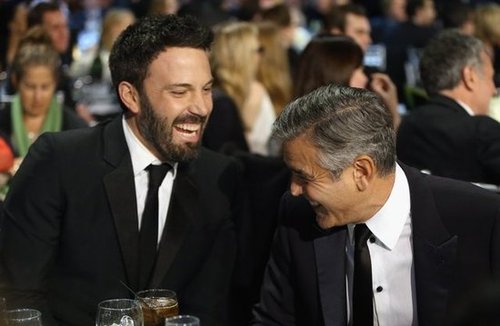 Ben Affleck cracked up with George Clooney at the Critics' Choice Awards, where they shared a table.
Ben Affleck cracked up with George Clooney at the Critics' Choice Awards, where they shared a table.