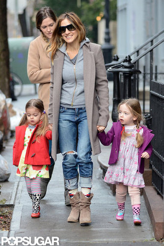 SJP Takes Her Twins For a Spring Stroll in the City SJP Takes Her Twins For a Spring Stroll in the City