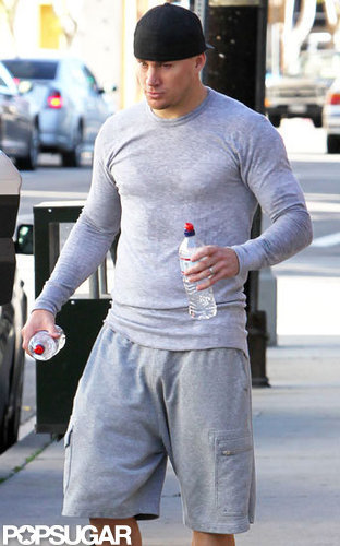 Channing Tatum looked sweaty as he left a dance class in LA.
Channing Tatum looked sweaty as he left a dance class in LA.