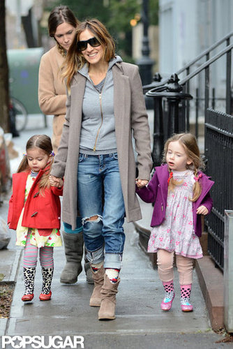 SJP Takes Her Twins For a Spring Stroll in the City SJP Takes Her Twins For a Spring Stroll in the City
