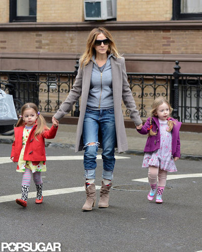 SJP Takes Her Twins For a Spring Stroll in the City SJP Takes Her Twins For a Spring Stroll in the City
