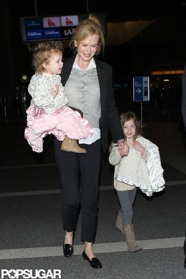 Nicole Kidman traveled out of LAX with daughters Faith Urban and Sunday Urban. Nicole Kidman traveled out of LAX with daughters Faith Urban and Sunday Urban.