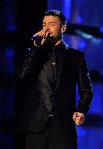 Justin looked soulful (and sexy) in an all-black suited look at the Grammys in 2009.
Justin looked soulful (and sexy) in an all-black suited look at the Grammys in 2009.
