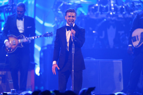 Justin Timberlake delivered a live performance of "Suit & Tie" on Saturday night during Super Bowl weekend 2013.
Justin Timberlake delivered a live performance of "Suit & Tie" on Saturday night during Super Bowl weekend 2013.