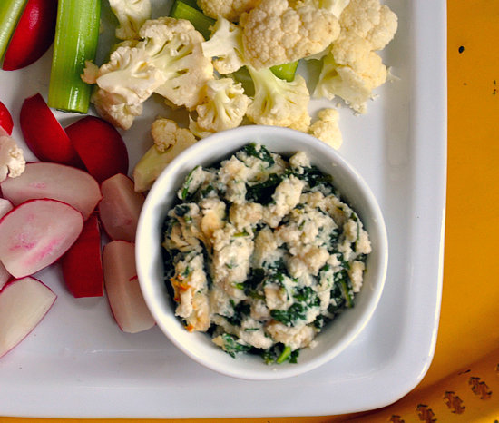 Warm Spinach-White Bean Dip with Crudites