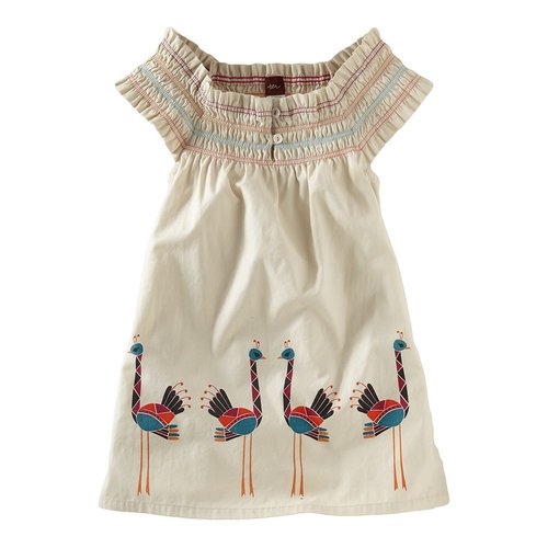 Tea Collection Ostrich Smocked Minidress Tea Collection Ostrich Smocked Minidress