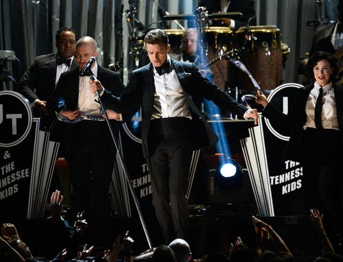 Justin Timberlake performed at the Grammys.
Justin Timberlake performed at the Grammys.