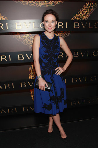 Olivia Wilde posed in blue at a Bulgari event on Saturday.
Olivia Wilde posed in blue at a Bulgari event on Saturday.