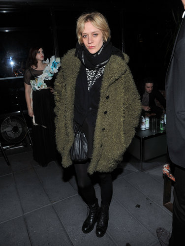 Chloë Sevigny's green shearling coat kept her cozy at the Imitation of Christ show. An animal-print top was a welcomed pop of print.
Chloë Sevigny's green shearling coat kept her cozy at the Imitation of Christ show. An animal-print top was a welcomed pop of print.