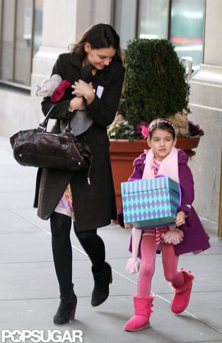 Katie Holmes and Suri Cruise left their NYC home together.
Katie Holmes and Suri Cruise left their NYC home together.
