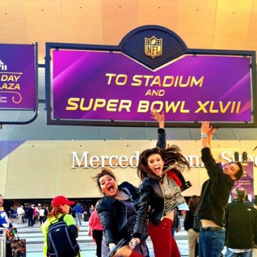 Nina Dobrev and her friends were jumping for joy outside of the Superdome.
Source: Instagram user ninadobrevpriv
Nina Dobrev and her friends were jumping for joy outside of the Superdome.
Source: Instagram user ninadobrevpriv