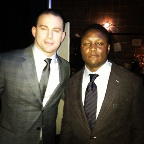 Channing Tatum presented the offensive player of the year award to Adrian Peterson at the NFL Honor Awards in New Orleans before the Super Bowl.
Source: Instagram user channingtatumunwrapped
Channing Tatum presented the offensive player of the year award to Adrian Peterson at the NFL Honor Awards in New Orleans before the Super Bowl.
Source: Instagram user channingtatumunwrapped