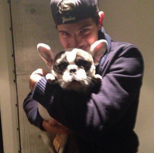 Taylor Lautner posed with a puppy.
Source: Twitter user OfficialTL
Taylor Lautner posed with a puppy.
Source: Twitter user OfficialTL
