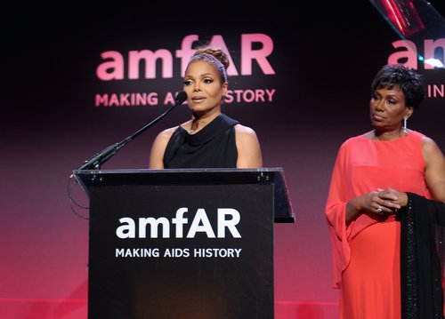 On Wednesday night, Janet Jackson presented an award at the amfAR New York Gala.
On Wednesday night, Janet Jackson presented an award at the amfAR New York Gala.