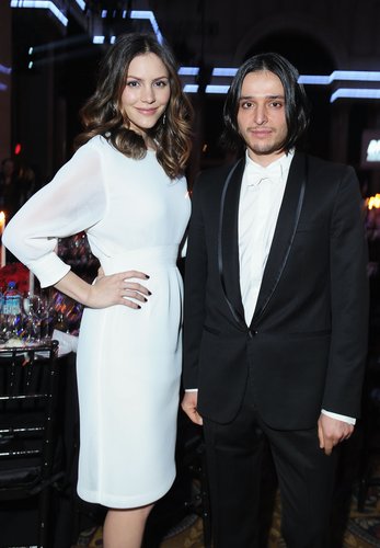 Katharine McPhee chatted with Olivier Theyskens at the amfAR event on Wednesday.
Katharine McPhee chatted with Olivier Theyskens at the amfAR event on Wednesday.