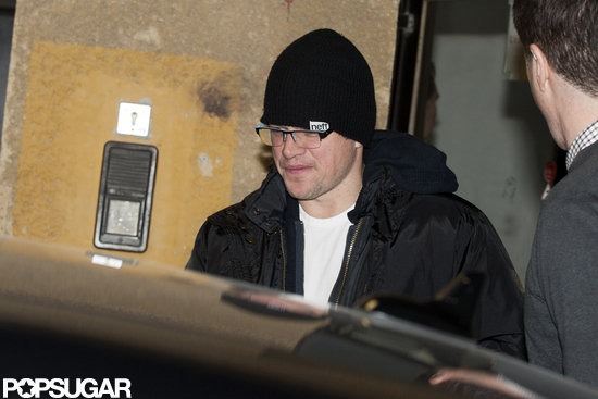 Matt Damon went into a car after getting dinner with George Clooney.
Matt Damon went into a car after getting dinner with George Clooney.