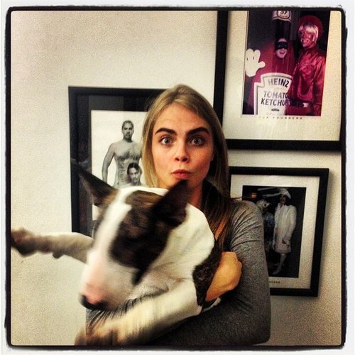 Cara Delevingne cuddled with a dog at Marc Jacobs's office.
Source: Twitter user Caradelevingne
Cara Delevingne cuddled with a dog at Marc Jacobs's office.
Source: Twitter user Caradelevingne