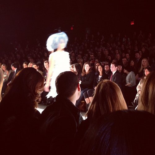 Check out this crazy blue hair piece that came down the Project Runway catwalk.
Check out this crazy blue hair piece that came down the Project Runway catwalk.
