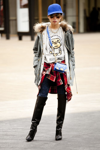 Mismatched punk, grunge, and high-impact accessories.
Mismatched punk, grunge, and high-impact accessories.