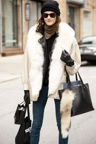 This look is all about the plush furs and contrasting slim denim.
This look is all about the plush furs and contrasting slim denim.