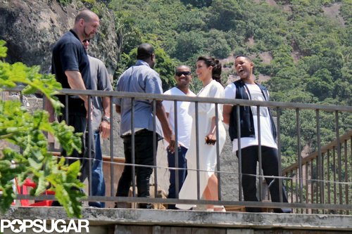 Kanye Skips the Grammys to Sightsee With Kim and Will Smith Kanye Skips the Grammys to Sightsee With Kim and Will Smith