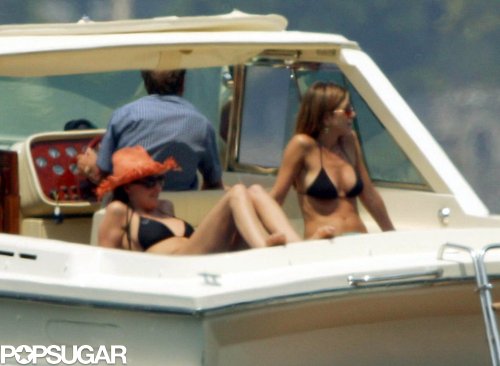 Jennifer Aniston lounged with pals on a June 2004 Lake Como getaway.
Jennifer Aniston lounged with pals on a June 2004 Lake Como getaway.