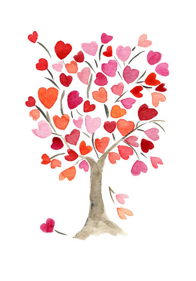 Bring some love into your child's space with the heart tree watercolor painting ($21).
Bring some love into your child's space with the heart tree watercolor painting ($21).