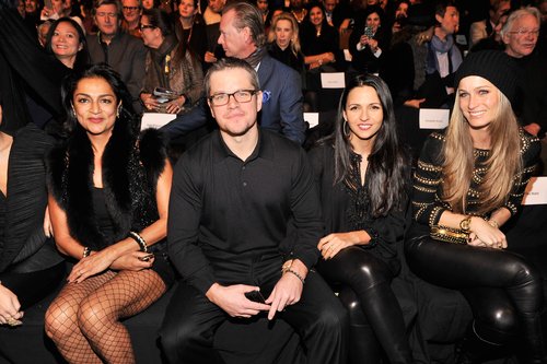 Matt and Luciana Damon sat front row during the Naeem Khan show at New York Fashion Week on Tuesday.
Matt and Luciana Damon sat front row during the Naeem Khan show at New York Fashion Week on Tuesday.
