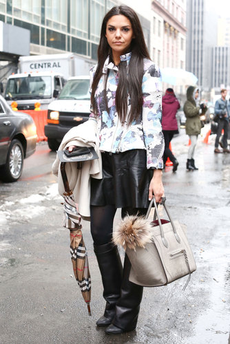 A pretty floral palette on top contrasted slick leather on the bottom.
A pretty floral palette on top contrasted slick leather on the bottom.