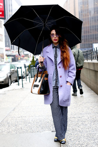 Pastels and print made a dynamic duo outside the 3.1 Phillip Lim show.
Pastels and print made a dynamic duo outside the 3.1 Phillip Lim show.