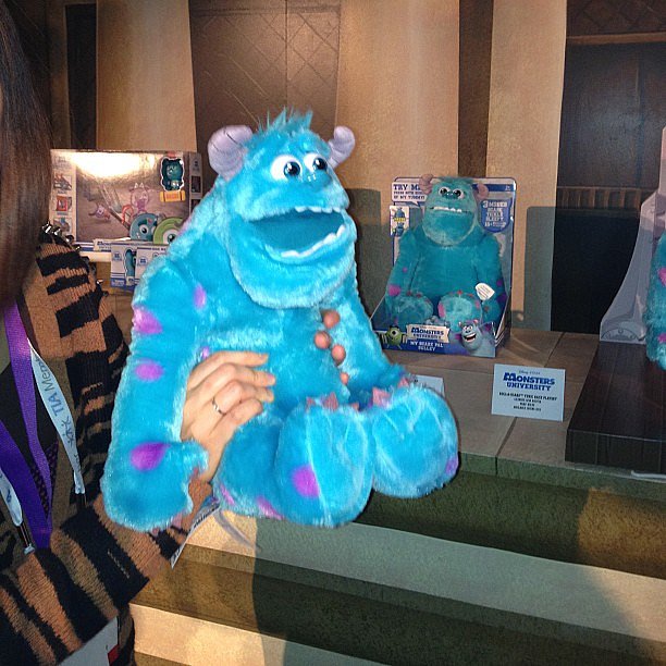 The Scare-Off Sulley challenges kids to scream loud enough to scare the Monsters University star so he falls backward in fear.
The Scare-Off Sulley challenges kids to scream loud enough to scare the Monsters University star so he falls backward in fear.