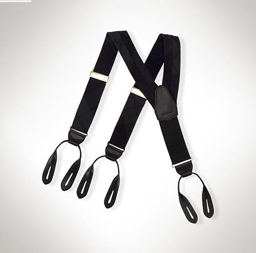 Stylish but practical, these black suspenders ($65) will keep him looking spiffy all day and all night.
Stylish but practical, these black suspenders ($65) will keep him looking spiffy all day and all night.