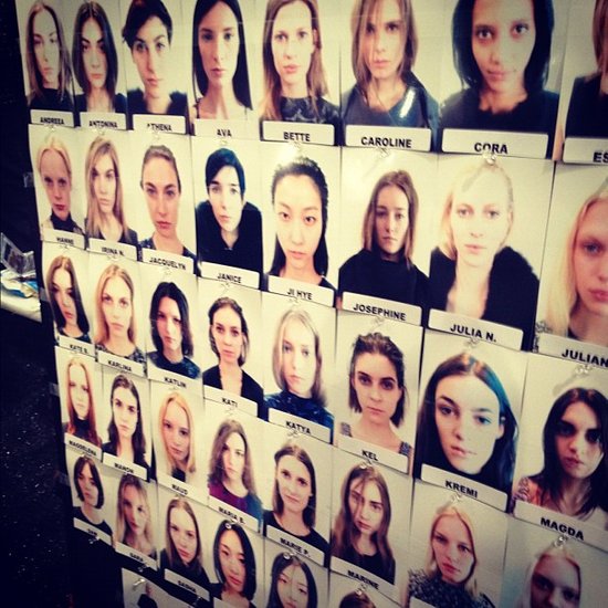 The model lineup backstage at Vera Wang.
The model lineup backstage at Vera Wang.