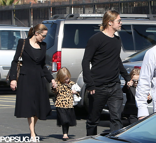 Brad and Angelina Take the Twins Out For Valentine's Day! Brad and Angelina Take the Twins Out For Valentine's Day!