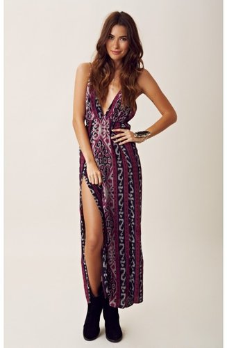indah Silk Split Front Wrap Side Maxi
