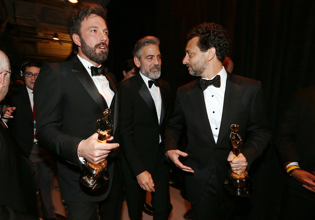 Ben Affleck, George Clooney, and Grant Heslov celebrated their Oscar win backstage.
Ben Affleck, George Clooney, and Grant Heslov celebrated their Oscar win backstage.