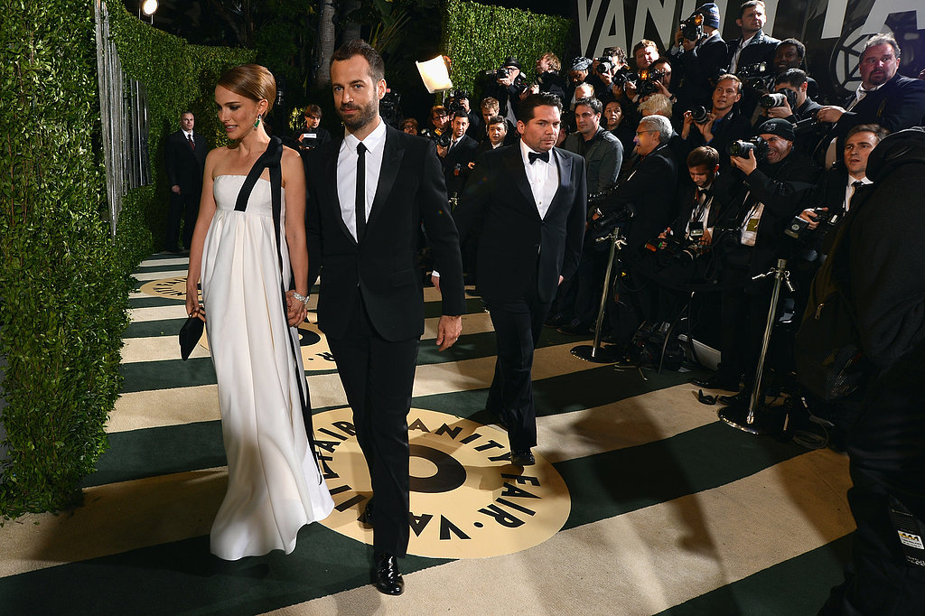 Natalie Portman and Benjamin Millepied walked the carpet at the Vanity Fair Oscar party.
Natalie Portman and Benjamin Millepied walked the carpet at the Vanity Fair Oscar party.