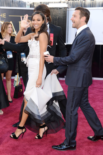 Zoe Saldana on the red carpet at the Oscars 2013.
Zoe Saldana on the red carpet at the Oscars 2013.