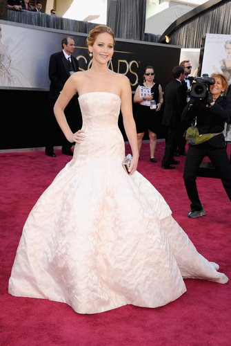 Jennifer Lawrence on the red carpet at the Oscars 2013.
Jennifer Lawrence on the red carpet at the Oscars 2013.