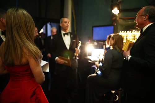 Jennifer Aniston backstage at the 2013 Oscars.
Jennifer Aniston backstage at the 2013 Oscars.