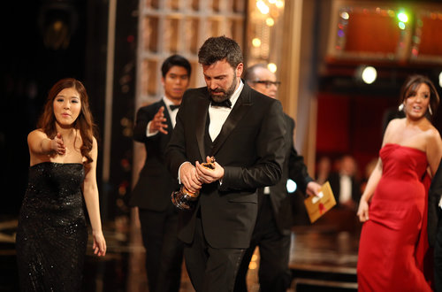Ben Affleck gazed at his award.
Ben Affleck gazed at his award.