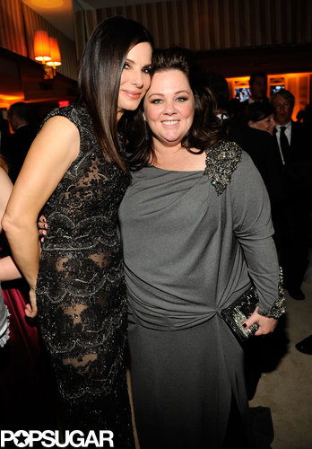 Sandra Bullock smiled with Melissa McCarthy at an Oscars afterparty in Hollywood.
Sandra Bullock smiled with Melissa McCarthy at an Oscars afterparty in Hollywood.