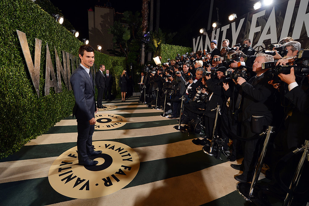 Taylor Lautner arrived at the Vanity Fair Oscar party on Sunday night.
Taylor Lautner arrived at the Vanity Fair Oscar party on Sunday night.
