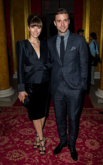 Jessica Biel and Justin Timberlake made a fashionable arrival at Tom Ford, who is name checked by the singer in his new hit "Suit and Tie." Biel was the picture of sophistication in a black plunging skirt suit, which she accessorized with black strappy sandals.
Jessica Biel and Justin Timberlake made a fashionable arrival at Tom Ford, who is name checked by the singer in his new hit "Suit and Tie." Biel was the picture of sophistication in a black plunging skirt suit, which she accessorized with black strappy sandals.