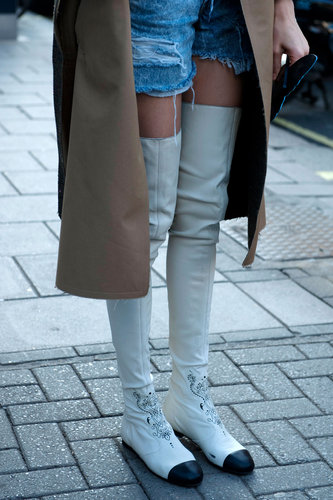 Would you dare to wear these thigh-high cap-toe boots?
Would you dare to wear these thigh-high cap-toe boots?